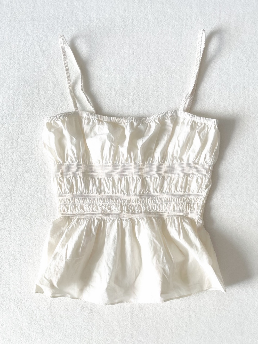 Wilfred Cream Smocked Peplum Cami